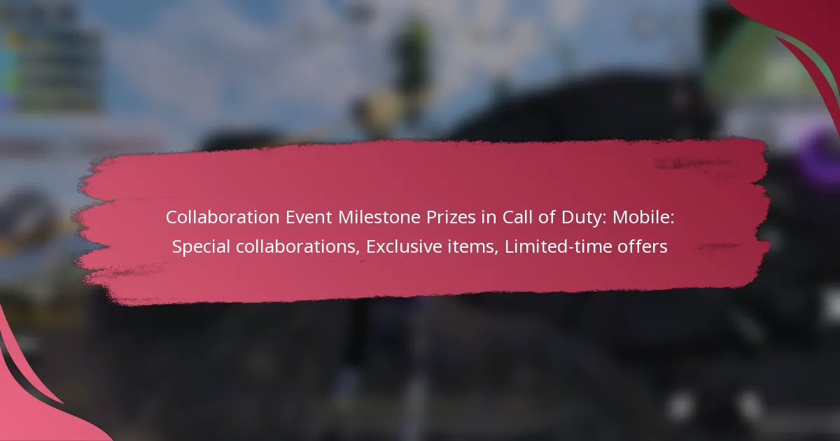 Collaboration Event Milestone Prizes in Call of Duty: Mobile: Special collaborations, Exclusive items, Limited-time offers
