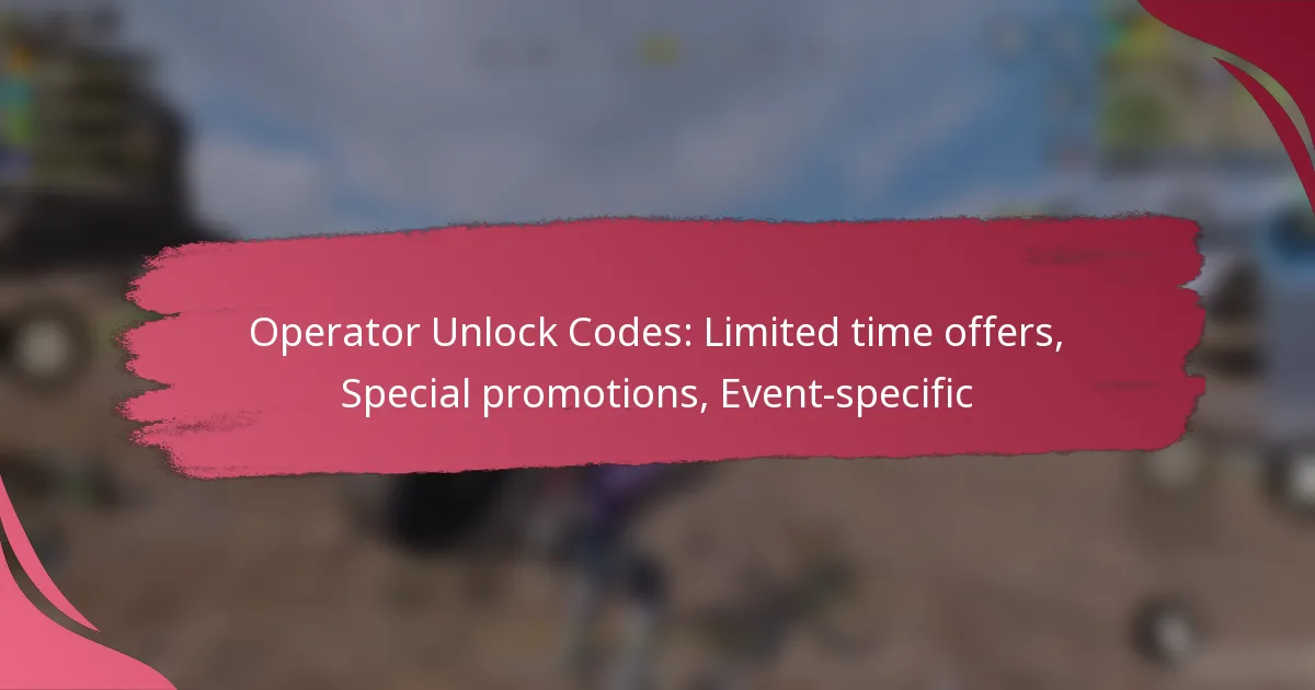 Operator Unlock Codes: Limited time offers, Special promotions, Event-specific