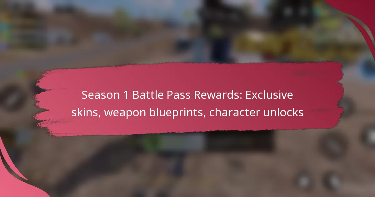 Season 1 Battle Pass Rewards: Exclusive skins, weapon blueprints, character unlocks