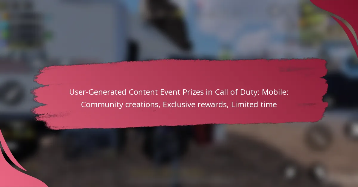 User-Generated Content Event Prizes in Call of Duty: Mobile: Community creations, Exclusive rewards, Limited time