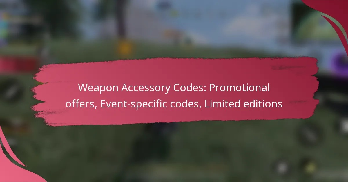 Weapon Accessory Codes: Promotional offers, Event-specific codes, Limited editions