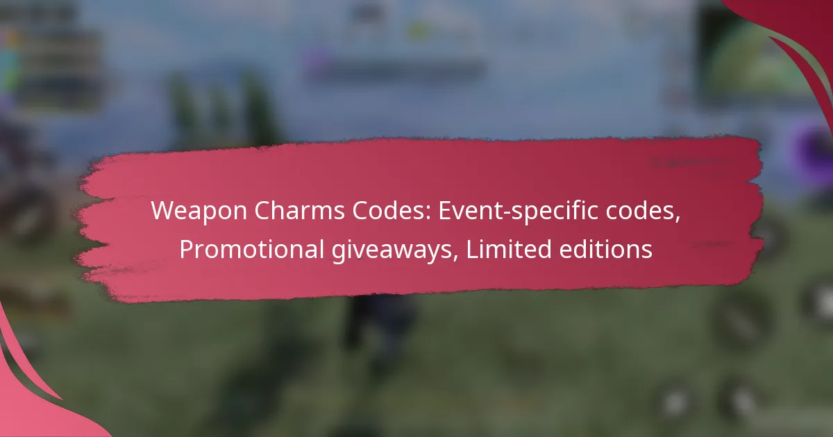 Weapon Charms Codes: Event-specific codes, Promotional giveaways, Limited editions