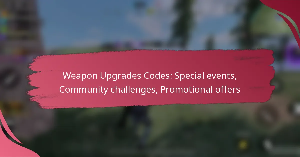 Weapon Upgrades Codes: Special events, Community challenges, Promotional offers