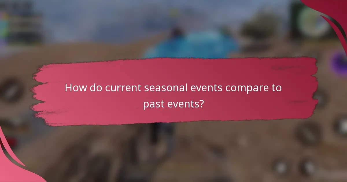 How do current seasonal events compare to past events?