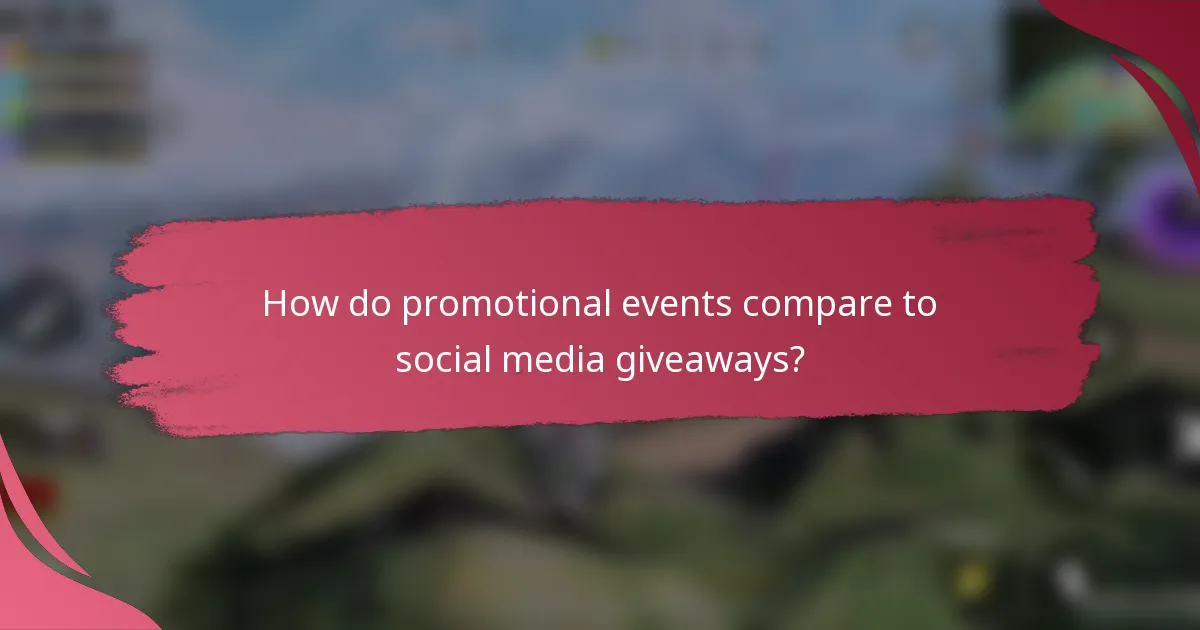 How do promotional events compare to social media giveaways?