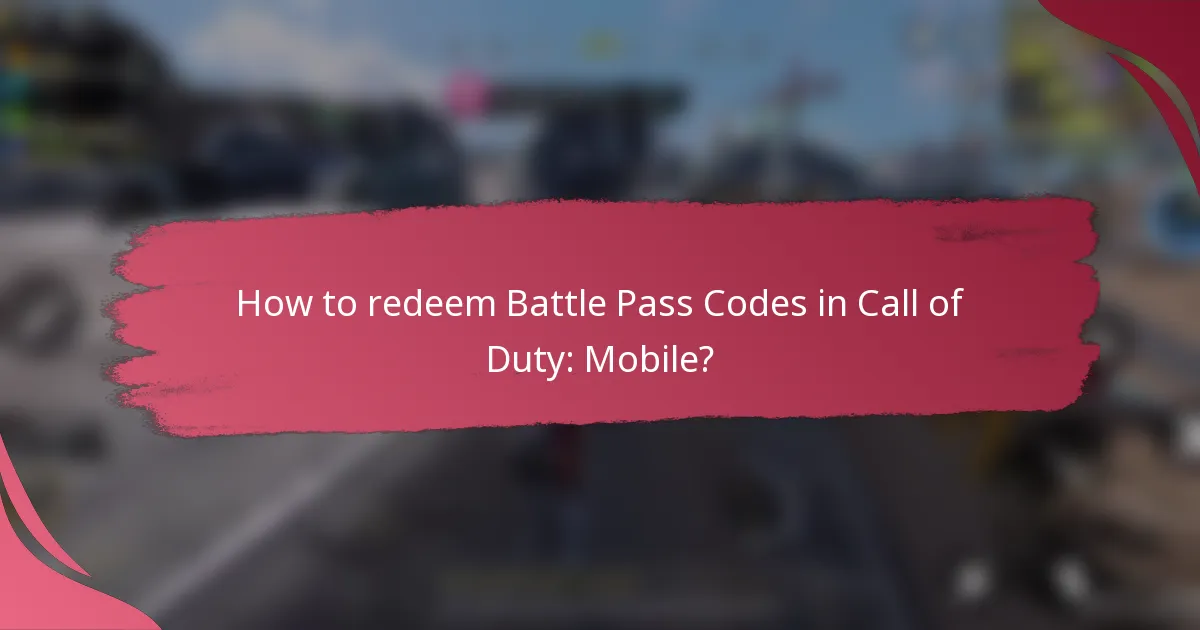 How to redeem Battle Pass Codes in Call of Duty: Mobile?