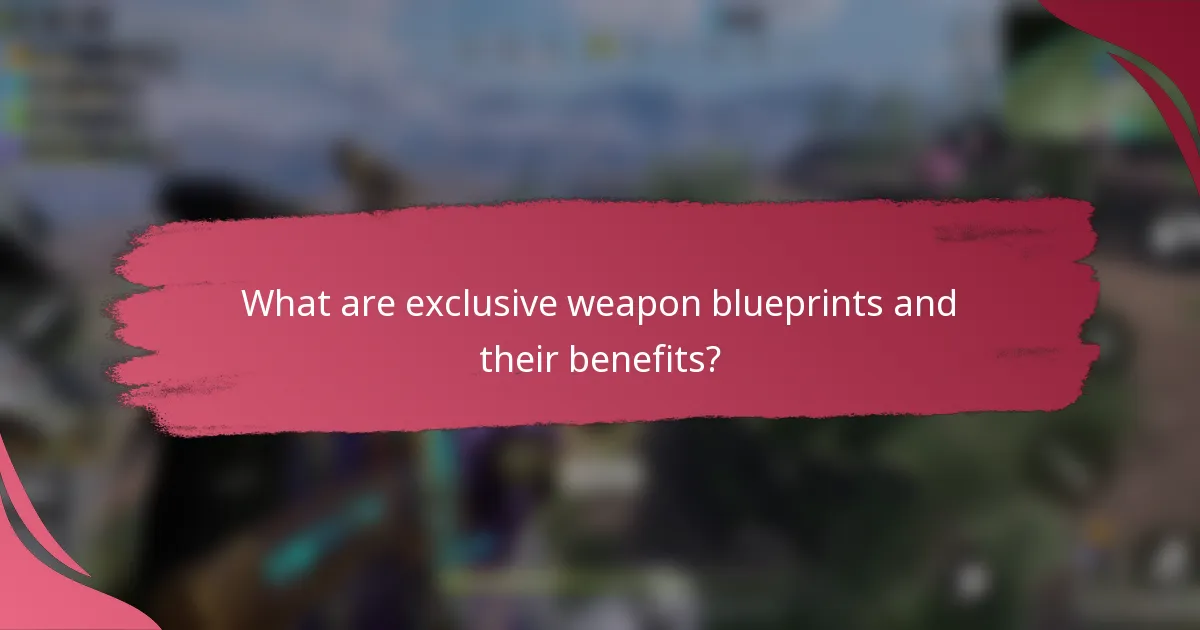 What are exclusive weapon blueprints and their benefits?