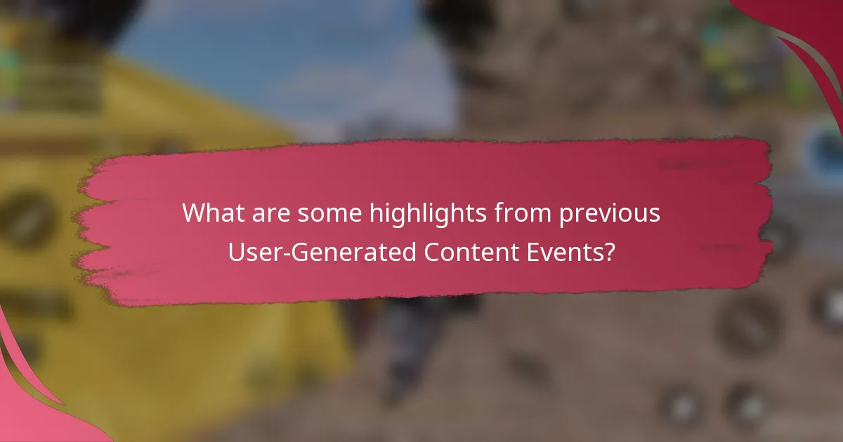 What are some highlights from previous User-Generated Content Events?