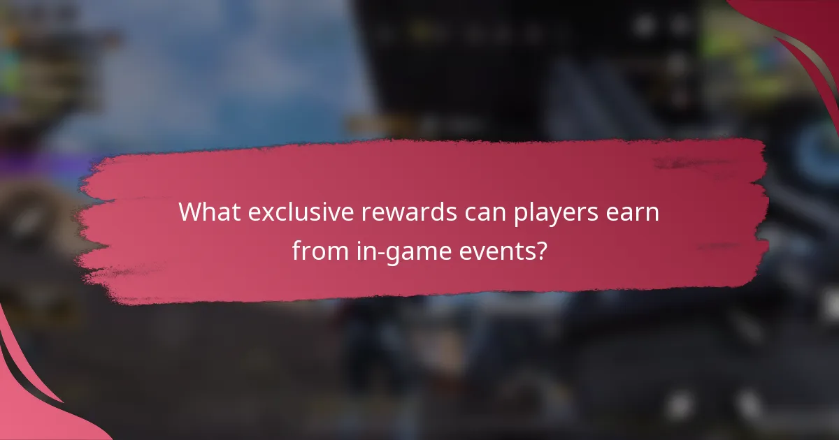 What exclusive rewards can players earn from in-game events?