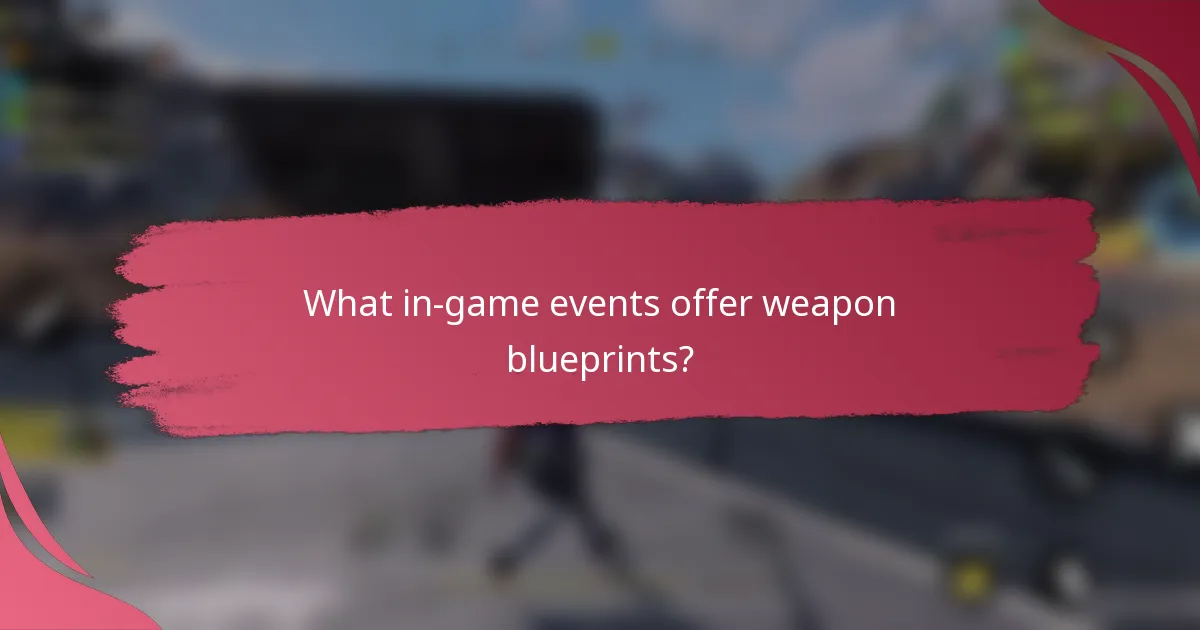 What in-game events offer weapon blueprints?