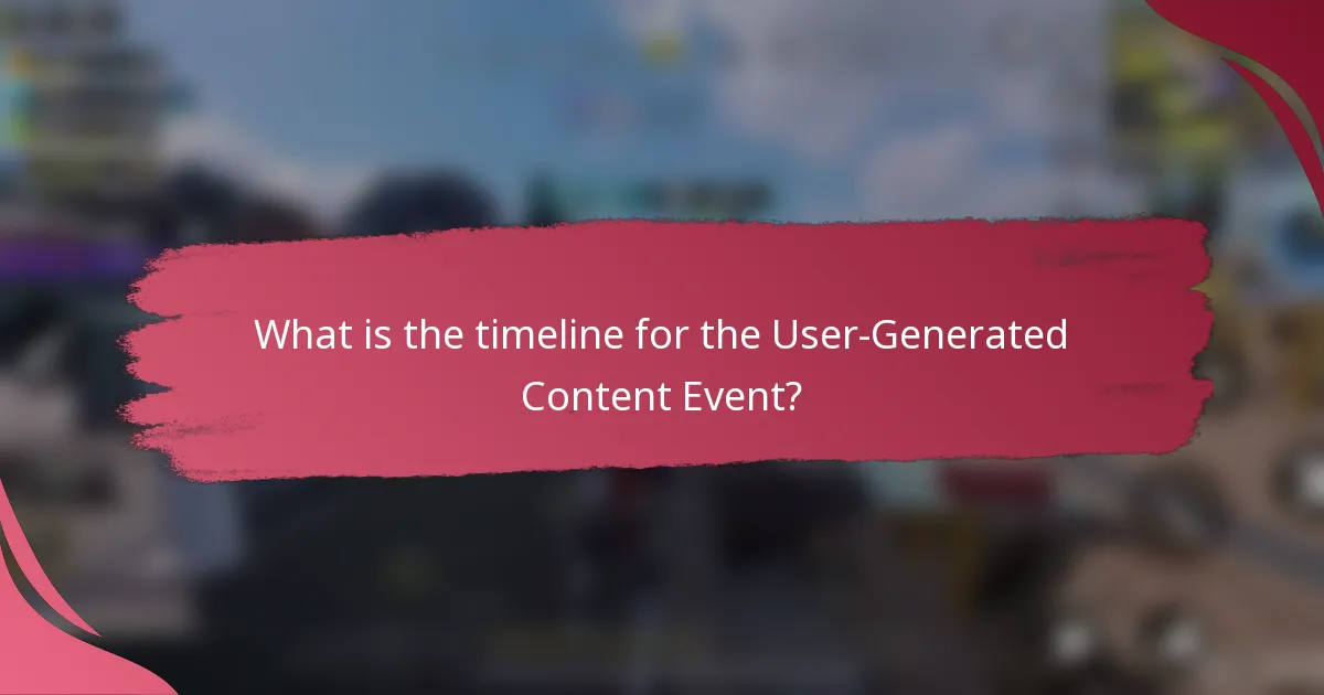 What is the timeline for the User-Generated Content Event?