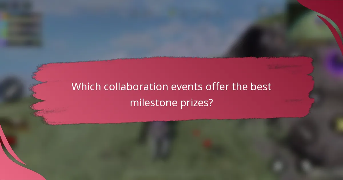 Which collaboration events offer the best milestone prizes?