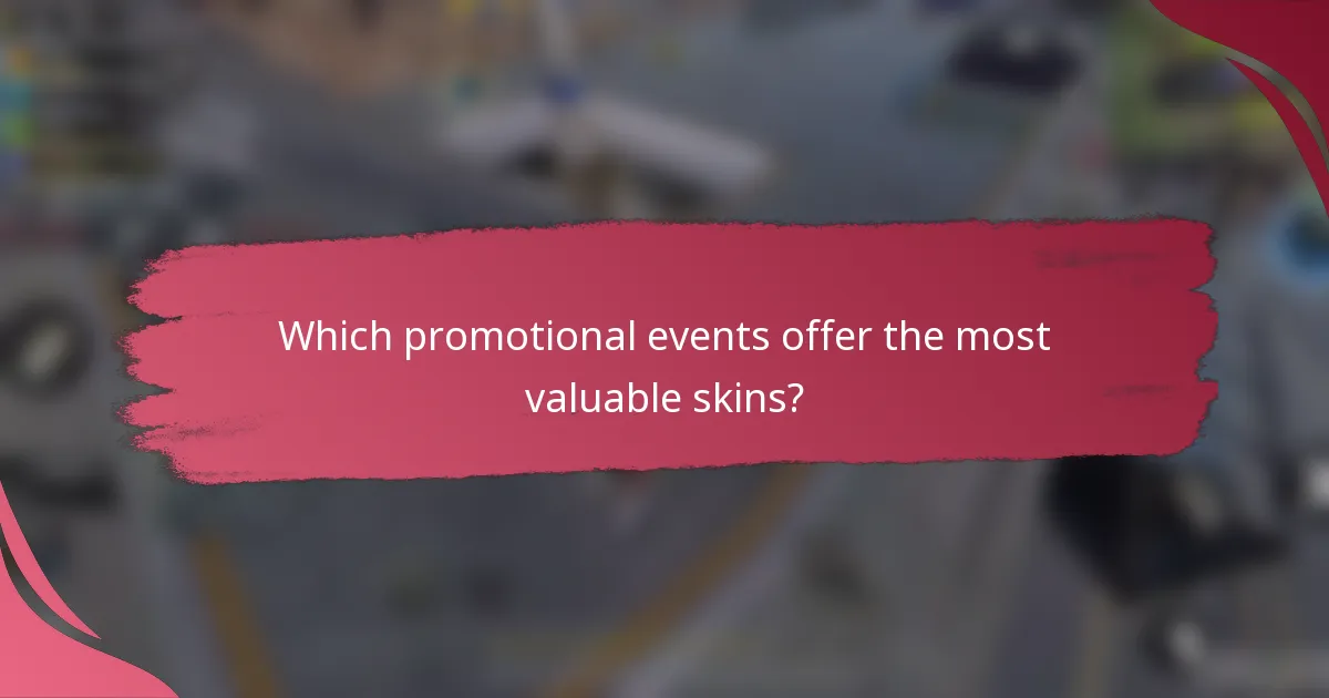 Which promotional events offer the most valuable skins?